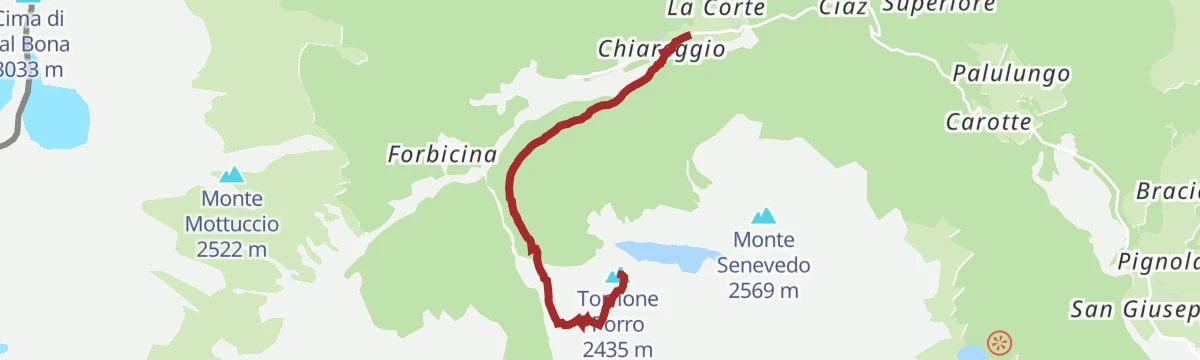 Route map: Sul Torrione Porro dalla via Carlo Bonomi
